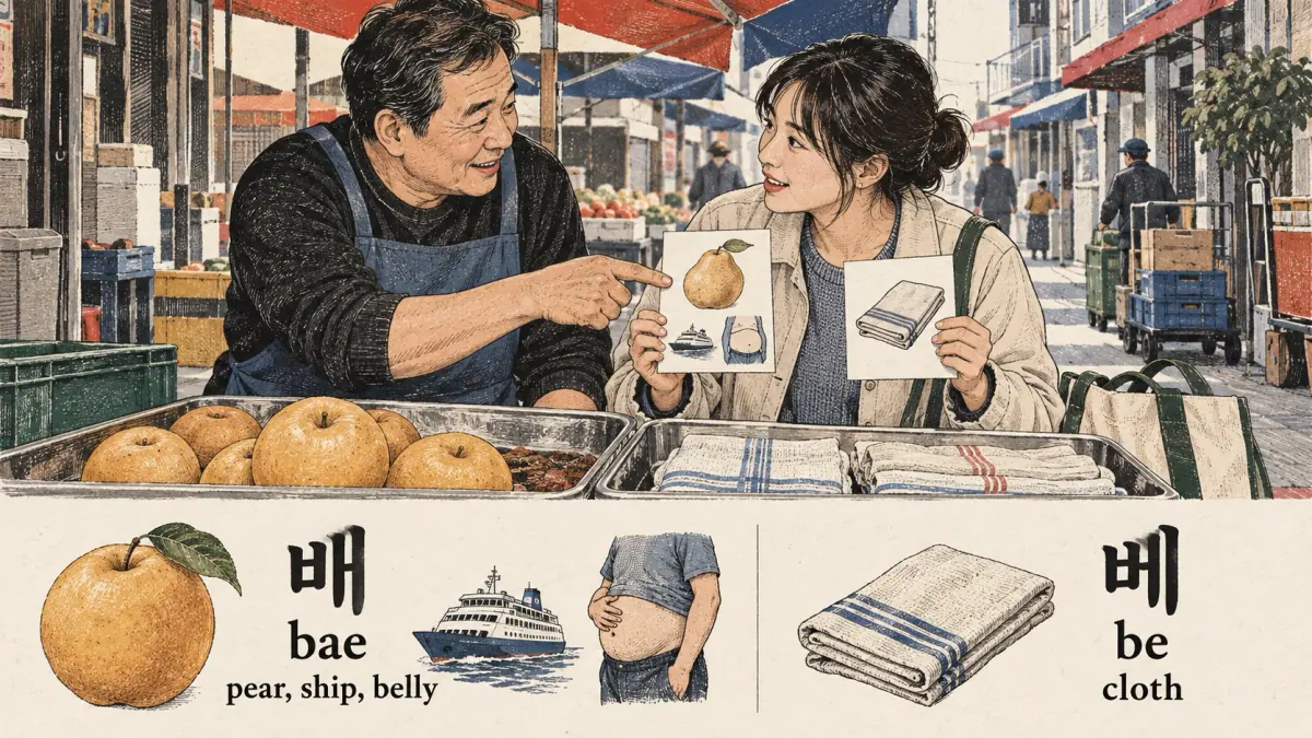 Korean examples: 배 / 베 / bae / be