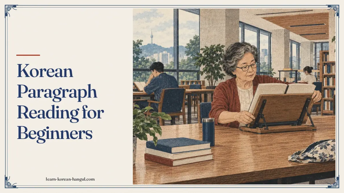 Korean Paragraph Reading for Beginners