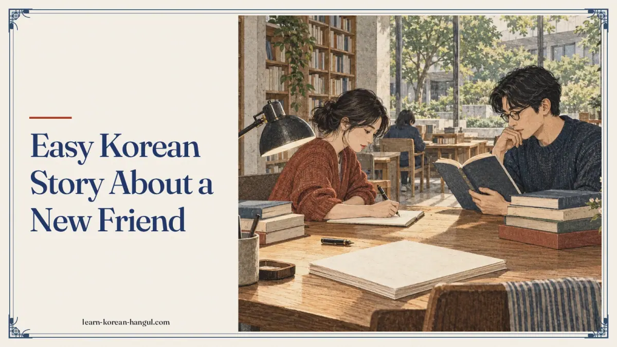 Easy Korean Story About a New Friend