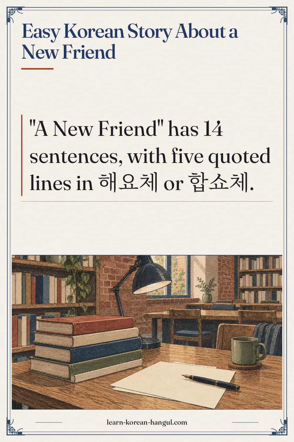 Easy Korean Story About a New Friend