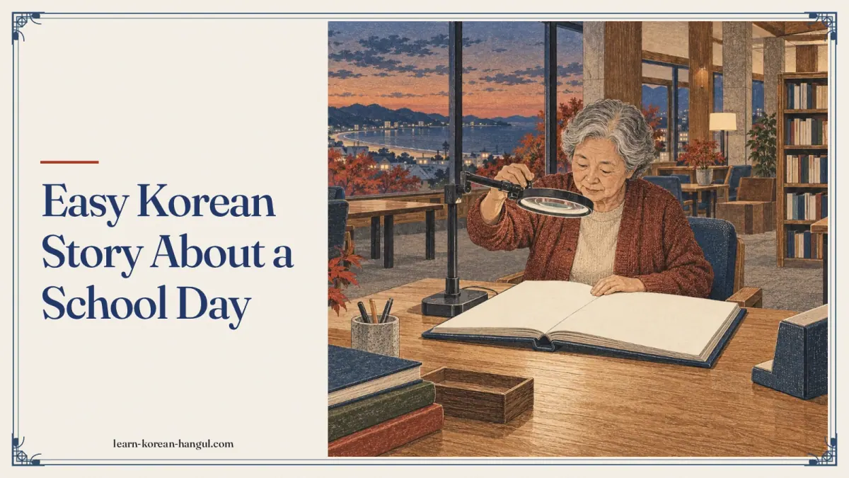 Easy Korean Story About a School Day