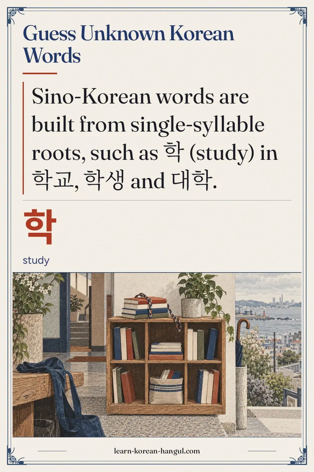 학 · study · Guess Unknown Korean Words