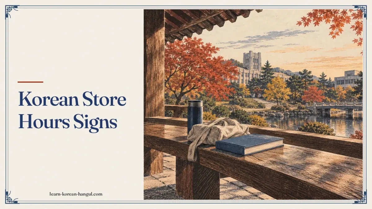 Korean Store Hours Signs