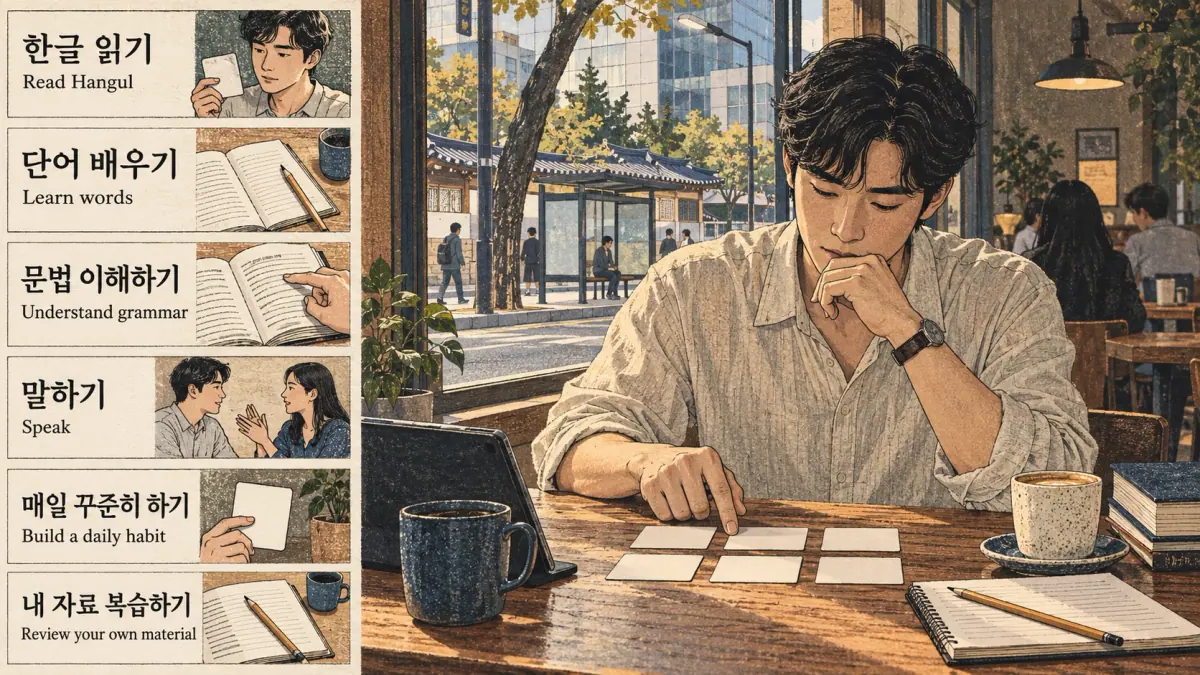 Korean study illustration: Speak.