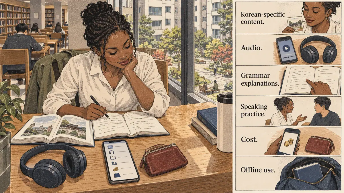 Korean study illustration.