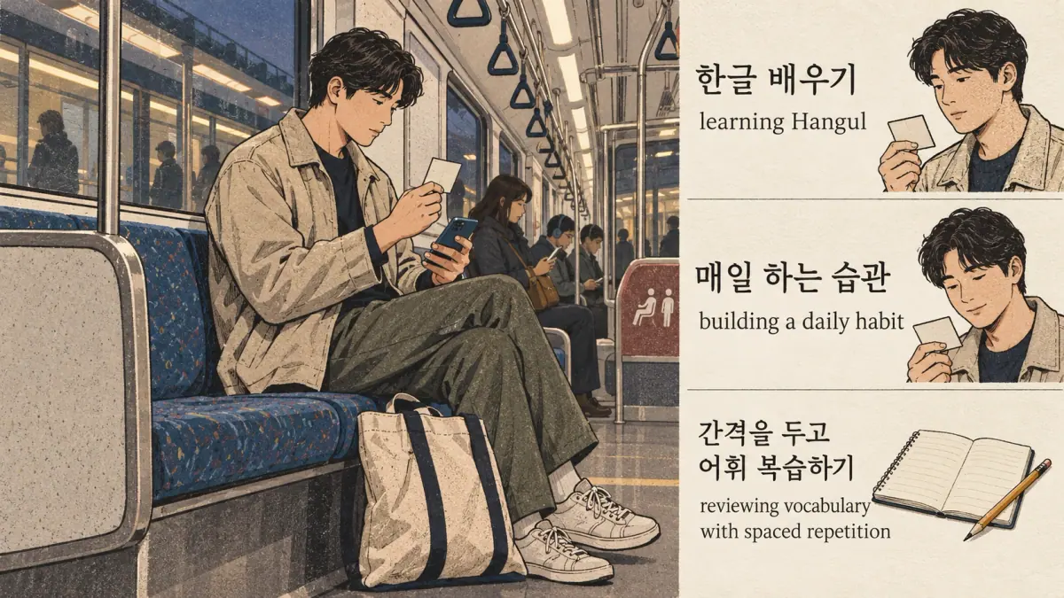Korean study illustration.