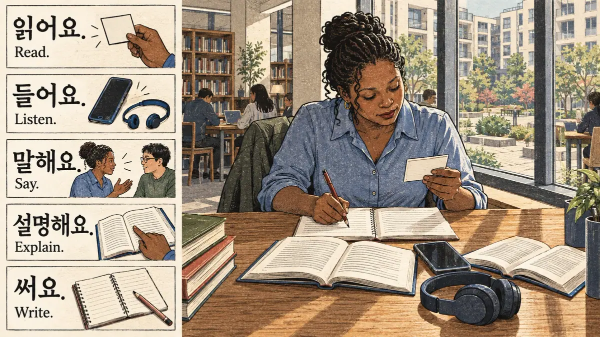 Korean study illustration.