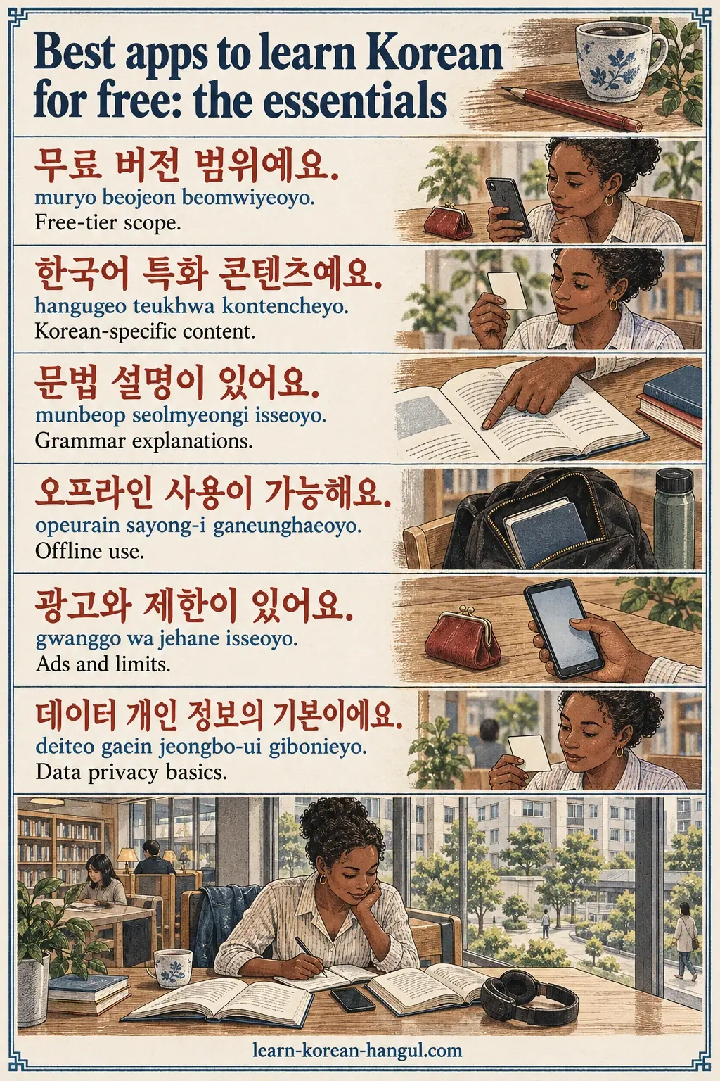 Korean study illustration.