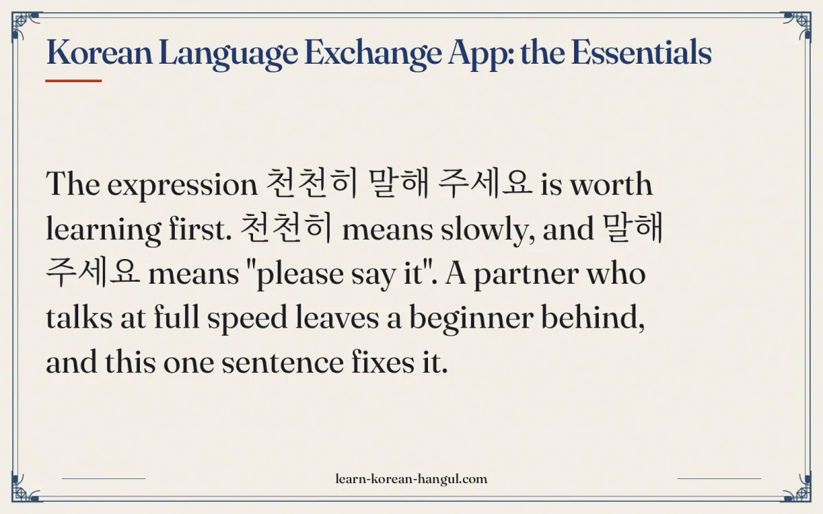 Korean language exchange app: the essentials