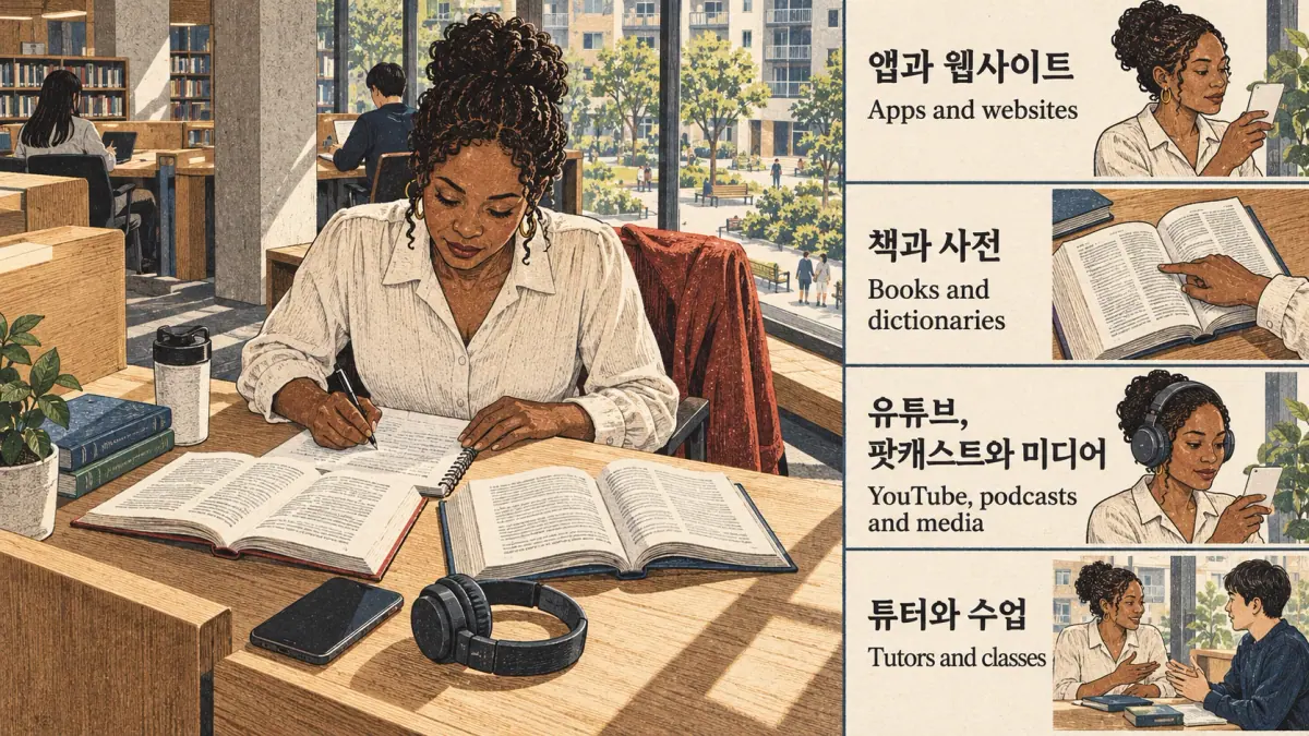 Korean study illustration.