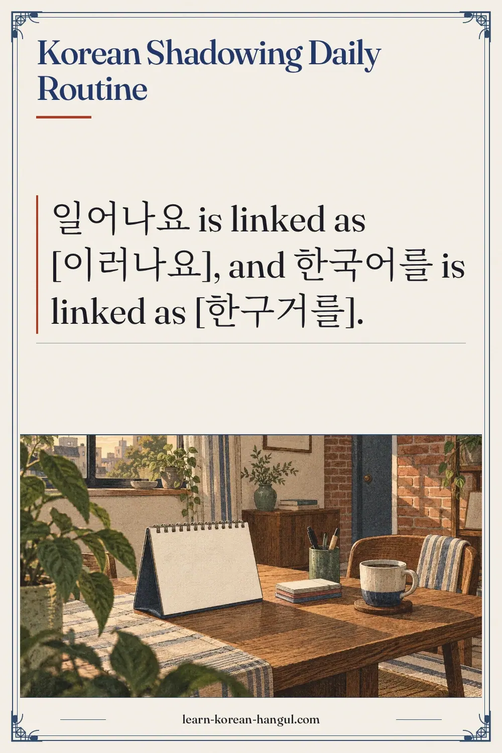 Korean Shadowing Daily Routine