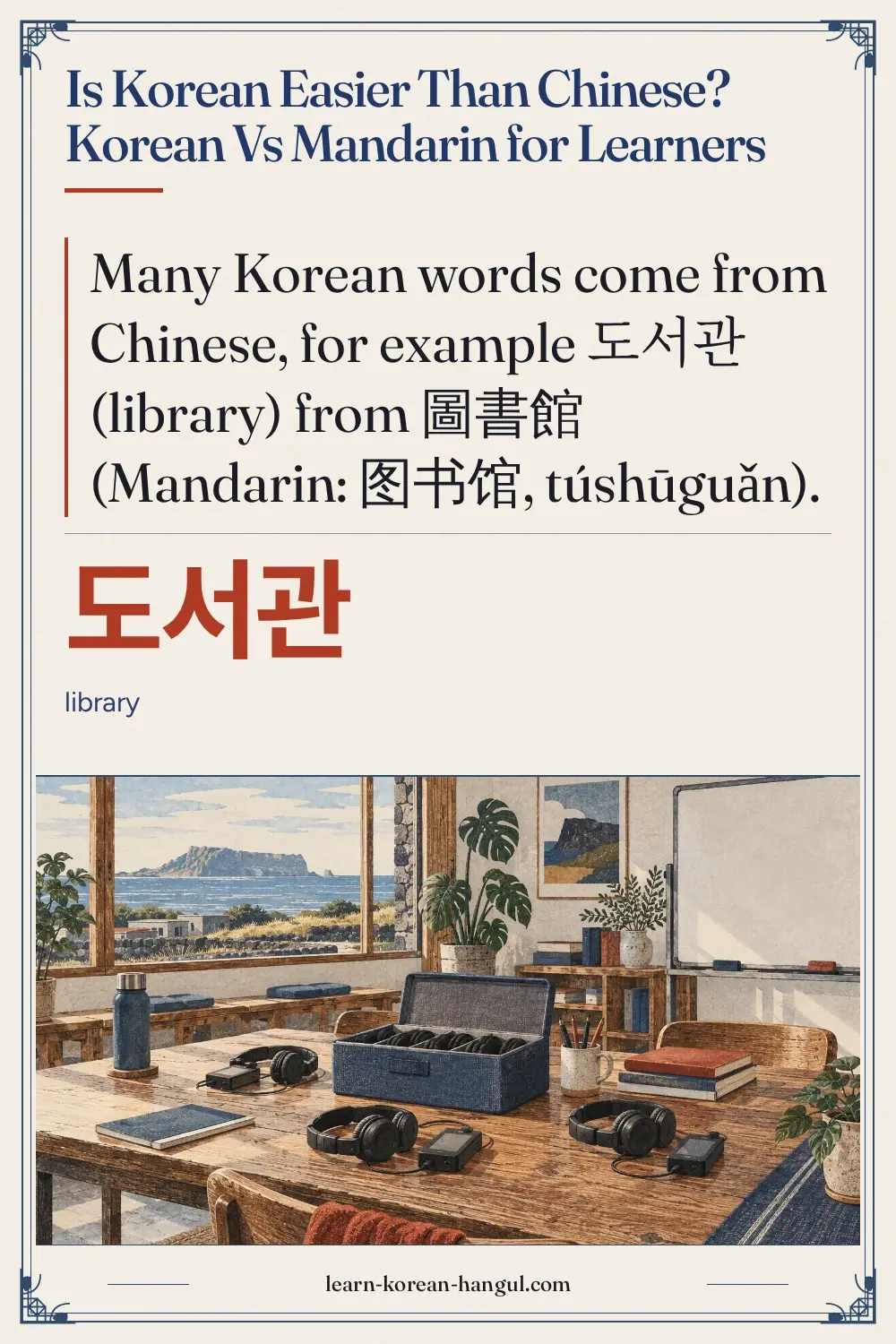 도서관 · library · Is Korean Easier Than Chinese? Korean vs Mandarin for Learners