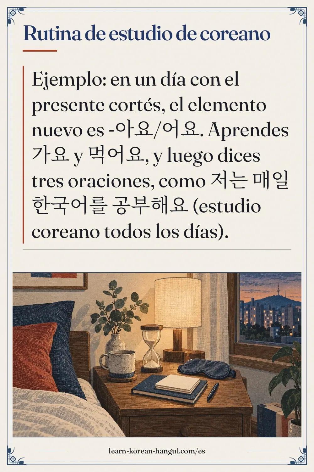 Rutina de estudio de coreano
