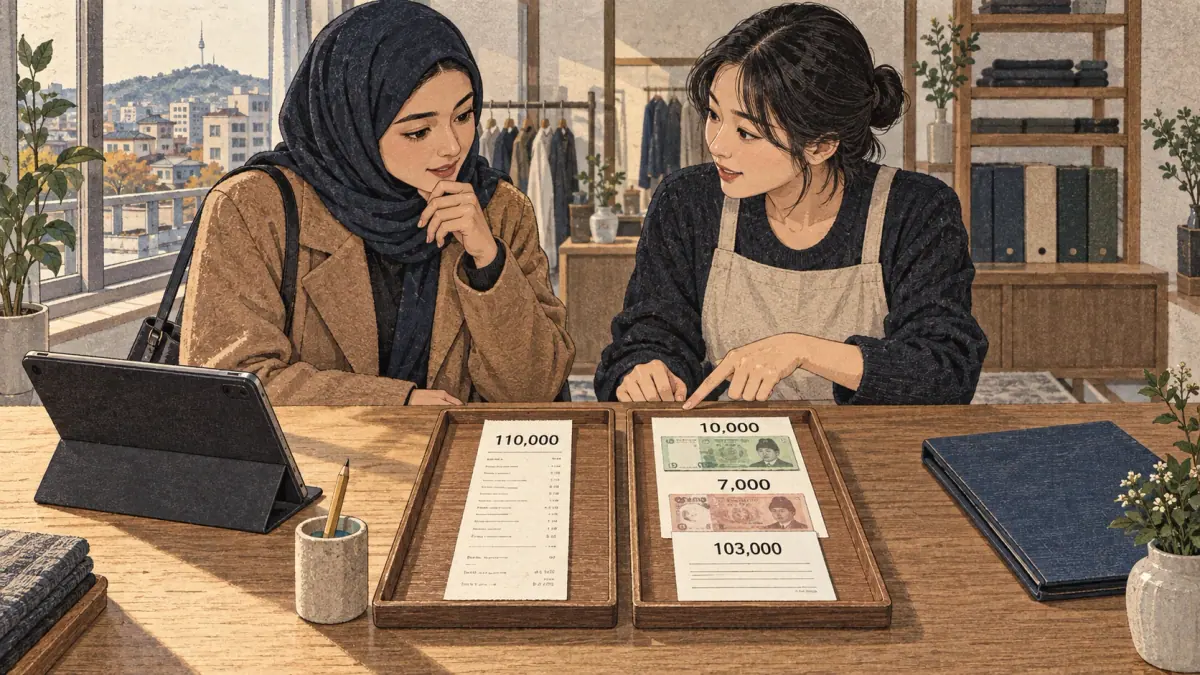 Payout comparison: a receipt and a written operator payout slip occupy distinct trays instead of being treated as the same amount.