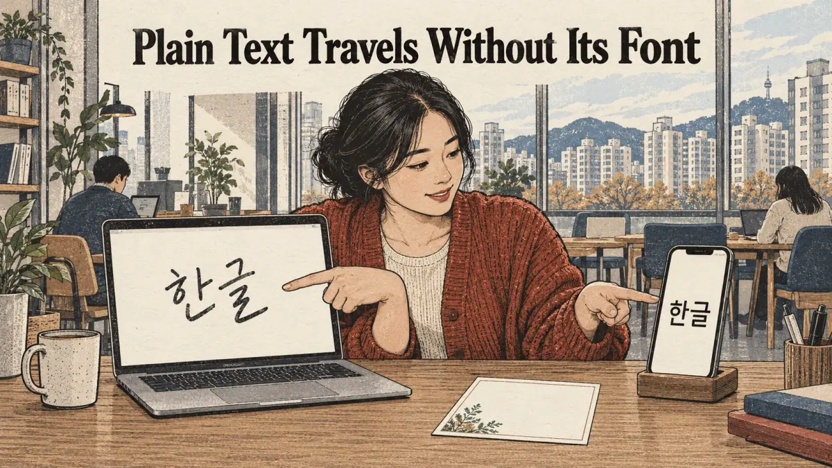 Plain Text Travels Without Its Font