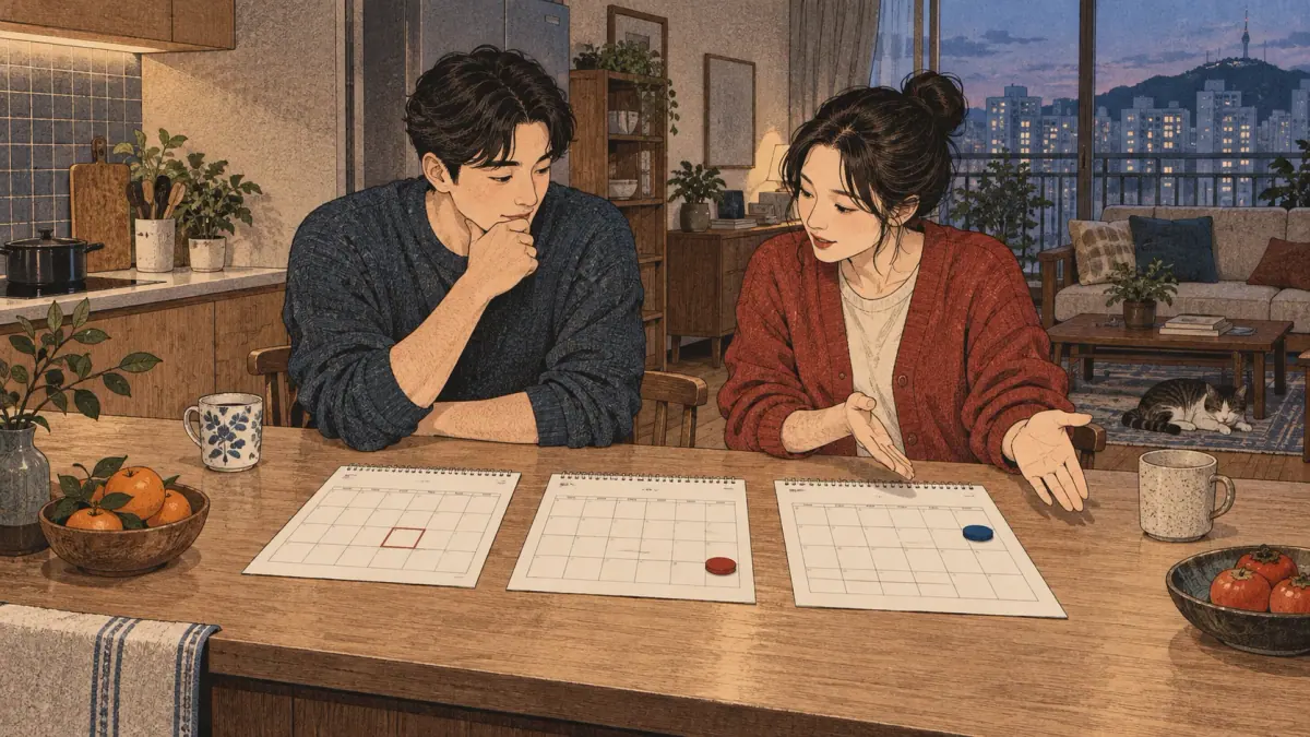 Adult learners compare family dates and lunar calendars.
