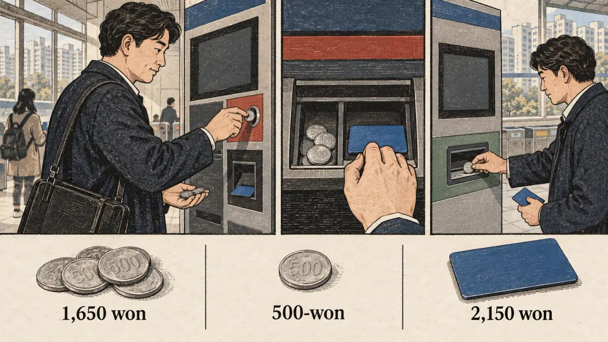 Three moments separate a subway fare from a returned ticket deposit.