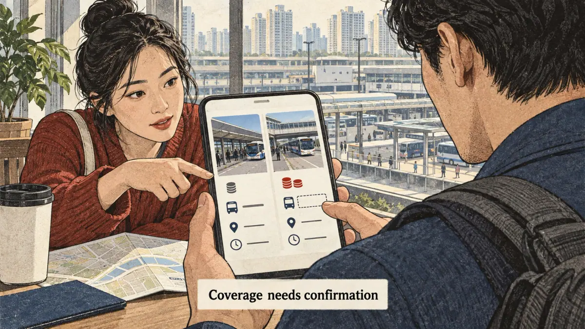 Travellers check the bus operator before accepting pass coverage.
