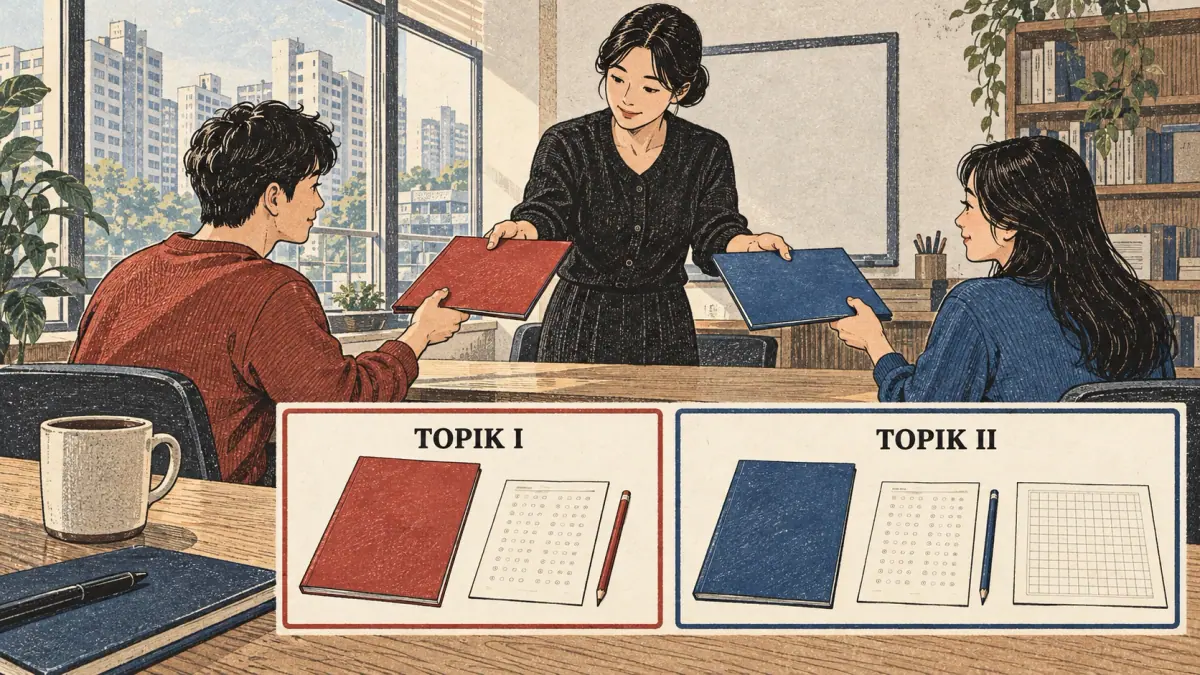 Teaching scene showing separate choice in a Seoul study setting.