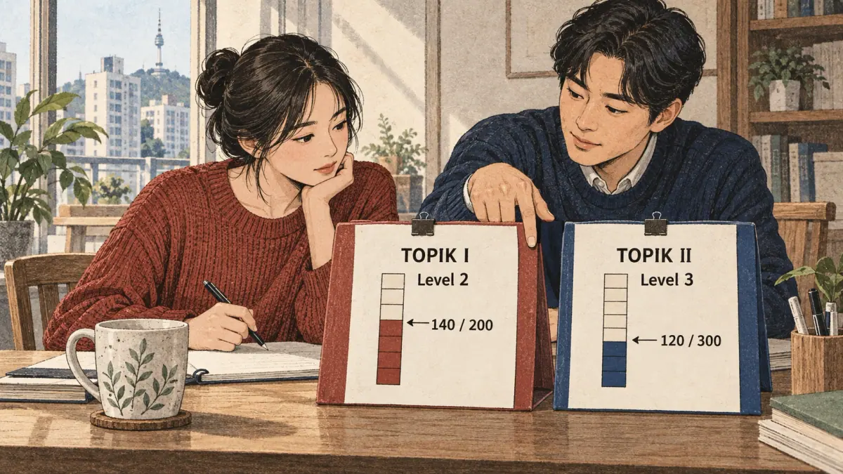 Separate score ladders mark each test’s level boundary.