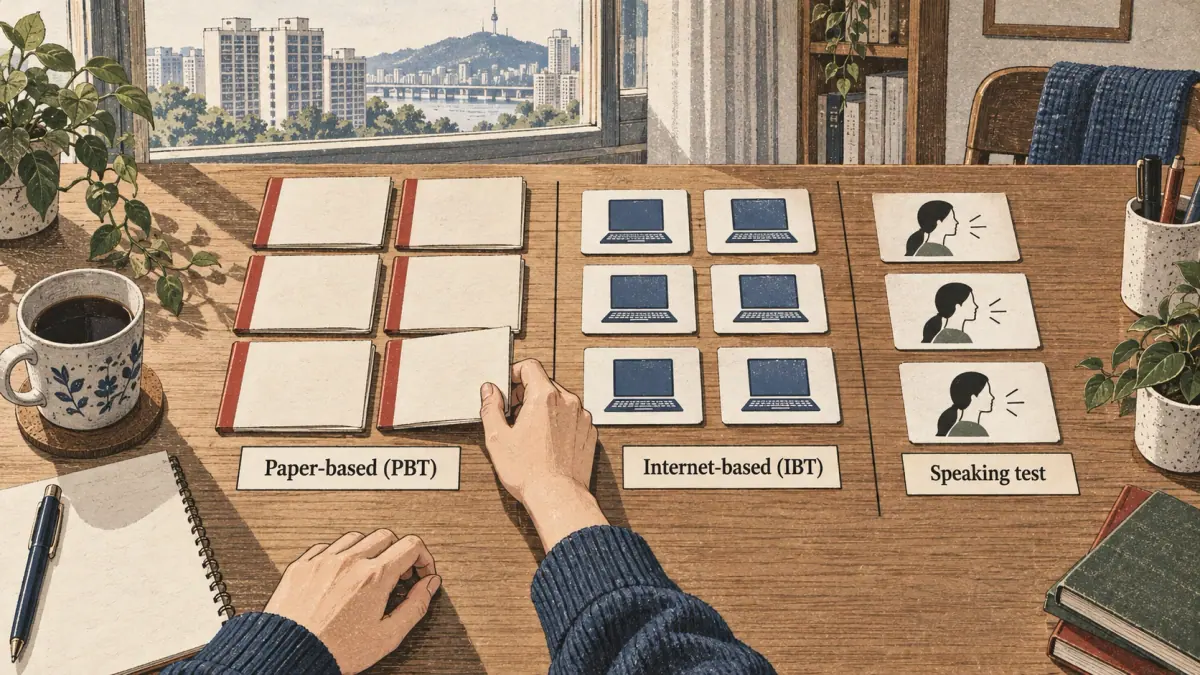 Teaching scene showing three series in a Seoul study setting.