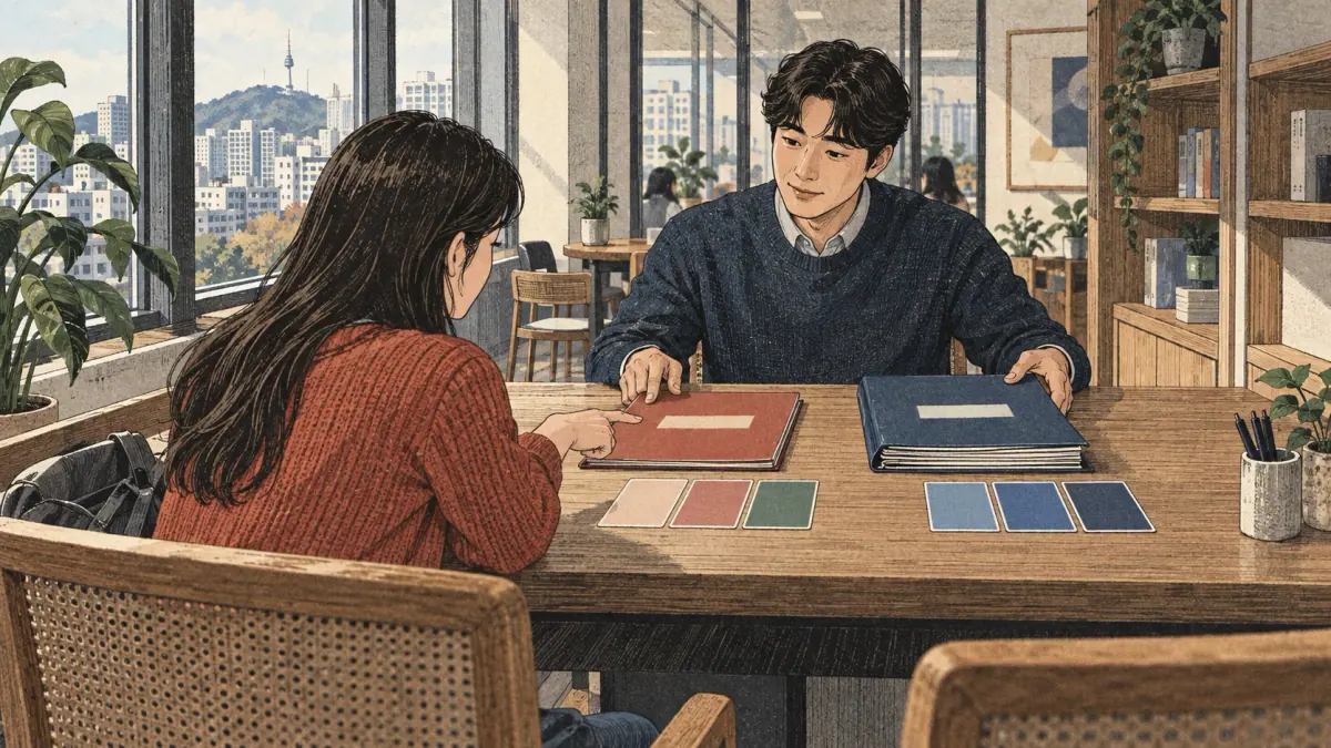 Adult learners prepare for topik levels in a contemporary Seoul study setting.