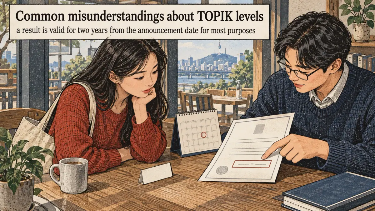 Illustrated lesson about Common misunderstandings about TOPIK levels.