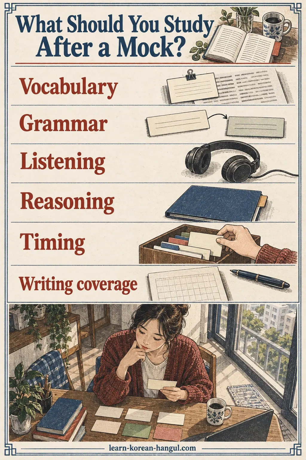 Illustrated cheat-sheet about What Should You Study After a Mock.