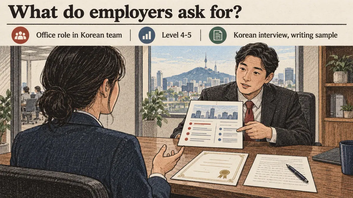 Illustrated lesson about What do employers ask for.