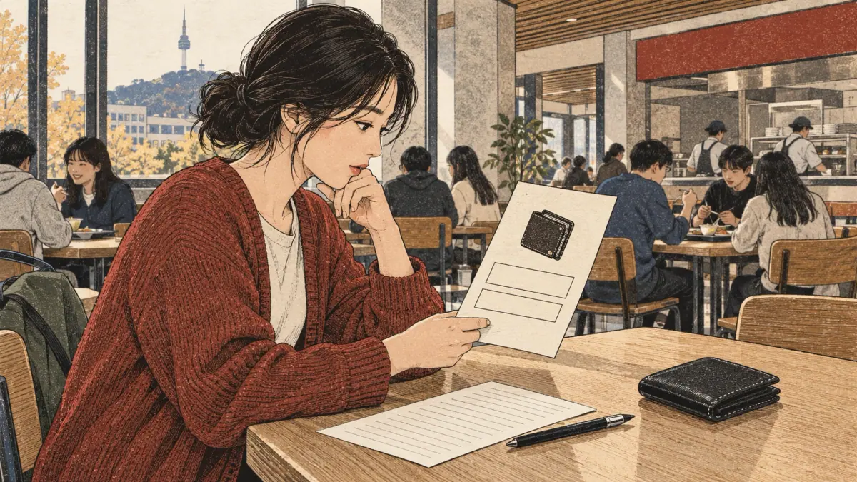 Adults practise Korean with concrete study materials in Seoul.