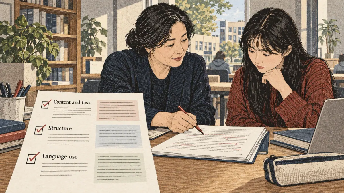 Adult learners apply a Korean study method with concrete materials in Seoul.