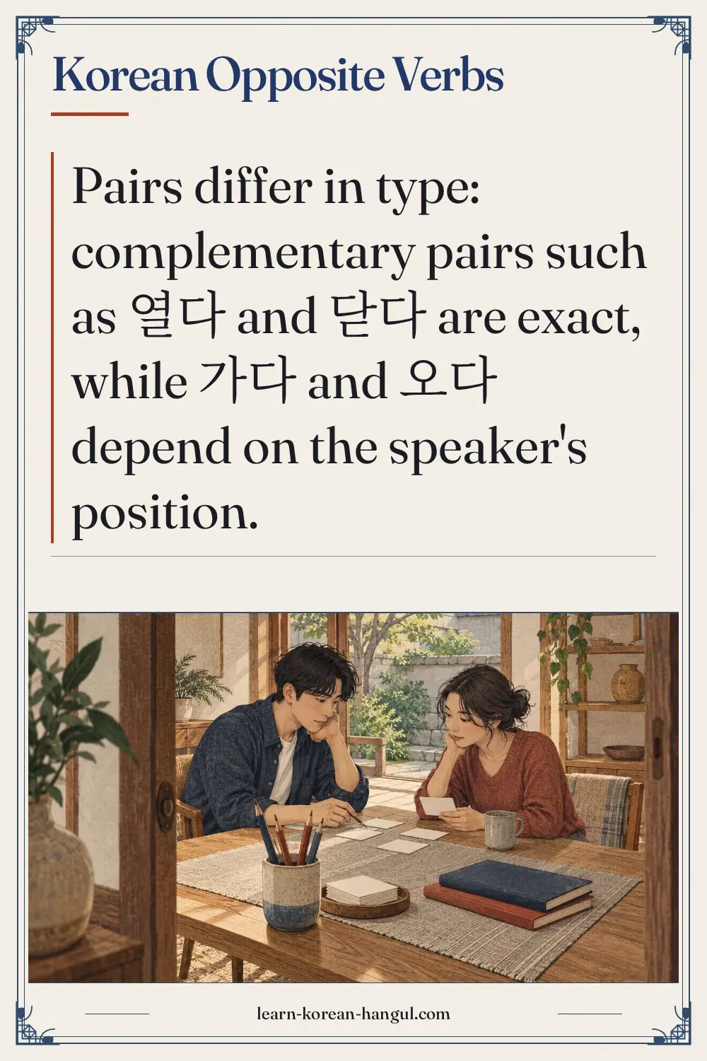 Korean Opposite Verbs
