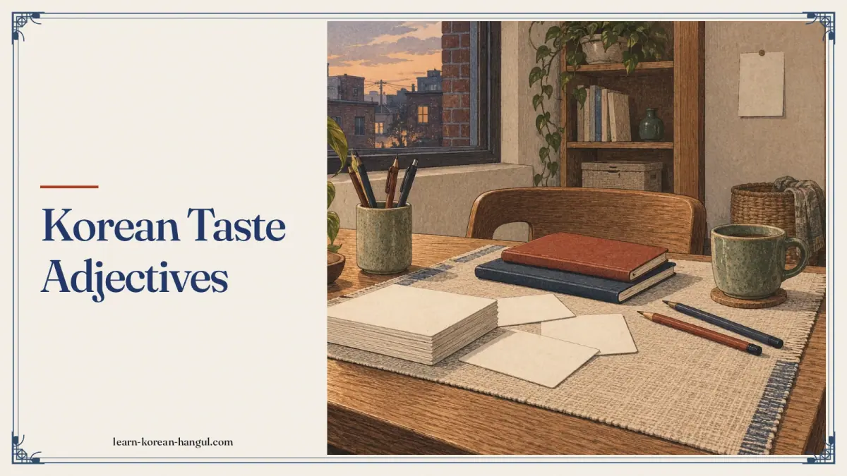 Korean Taste Adjectives