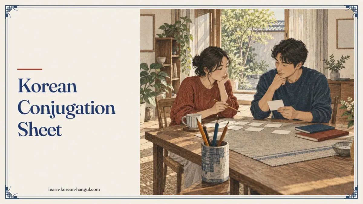 Korean Conjugation Sheet
