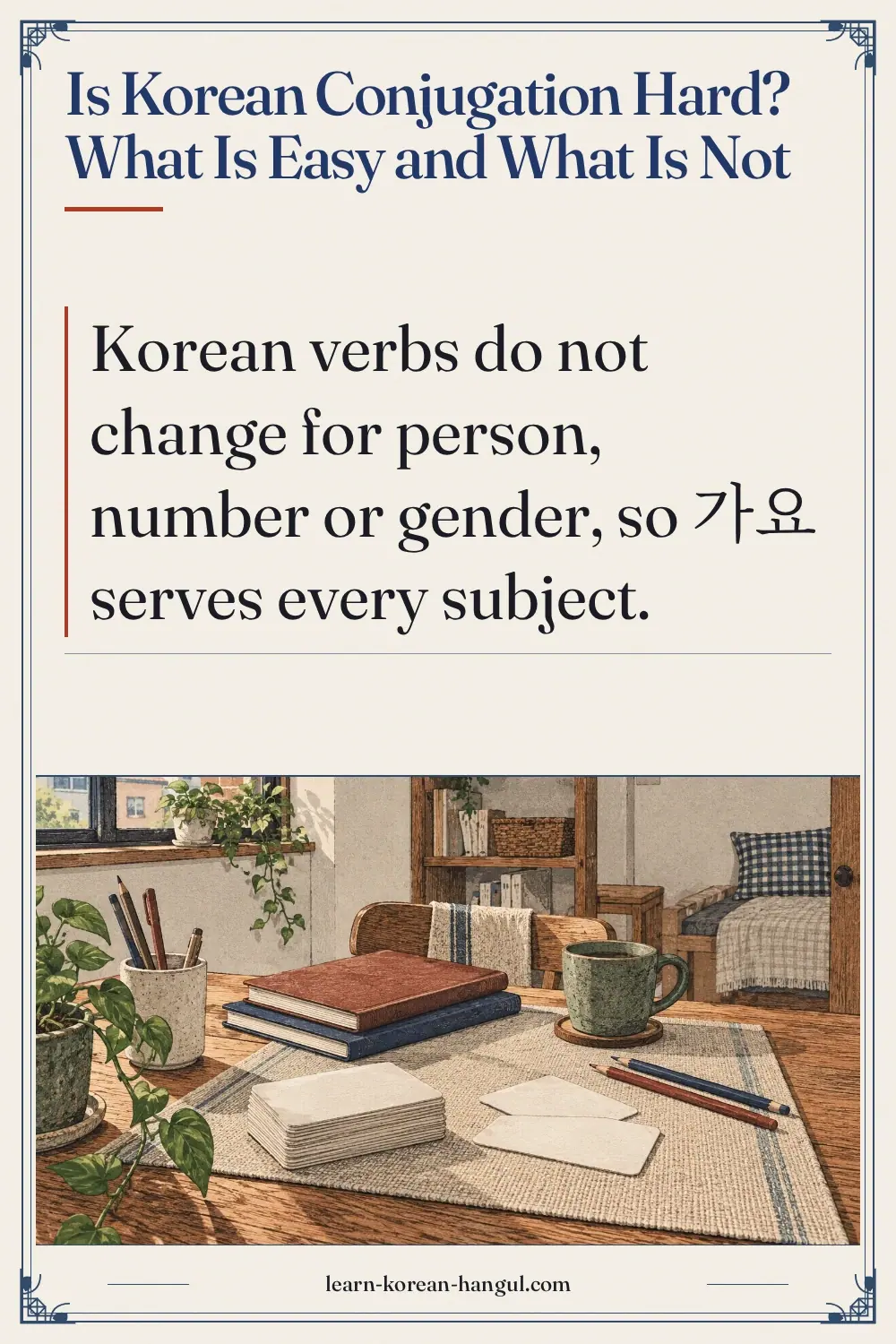 Is Korean Conjugation Hard? What Is Easy and What Is Not