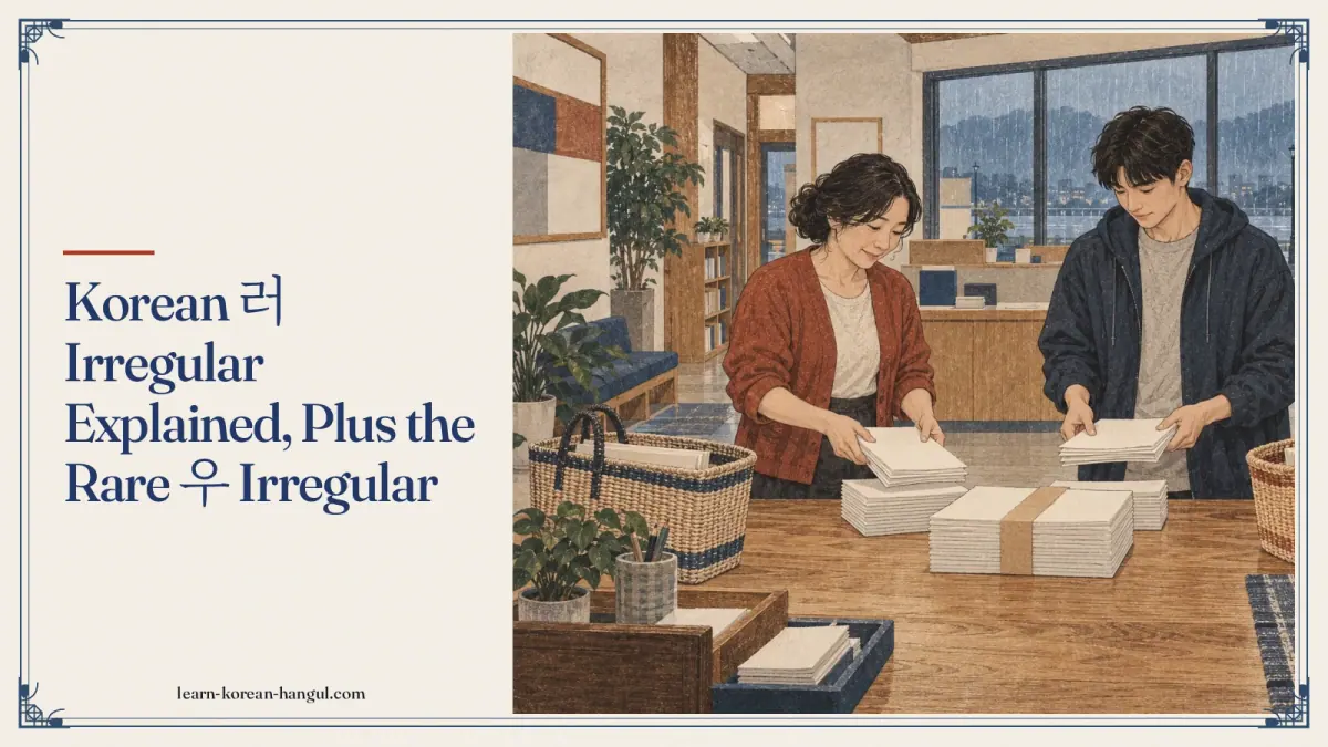 Korean 러 Irregular Explained, Plus the Rare 우 Irregular