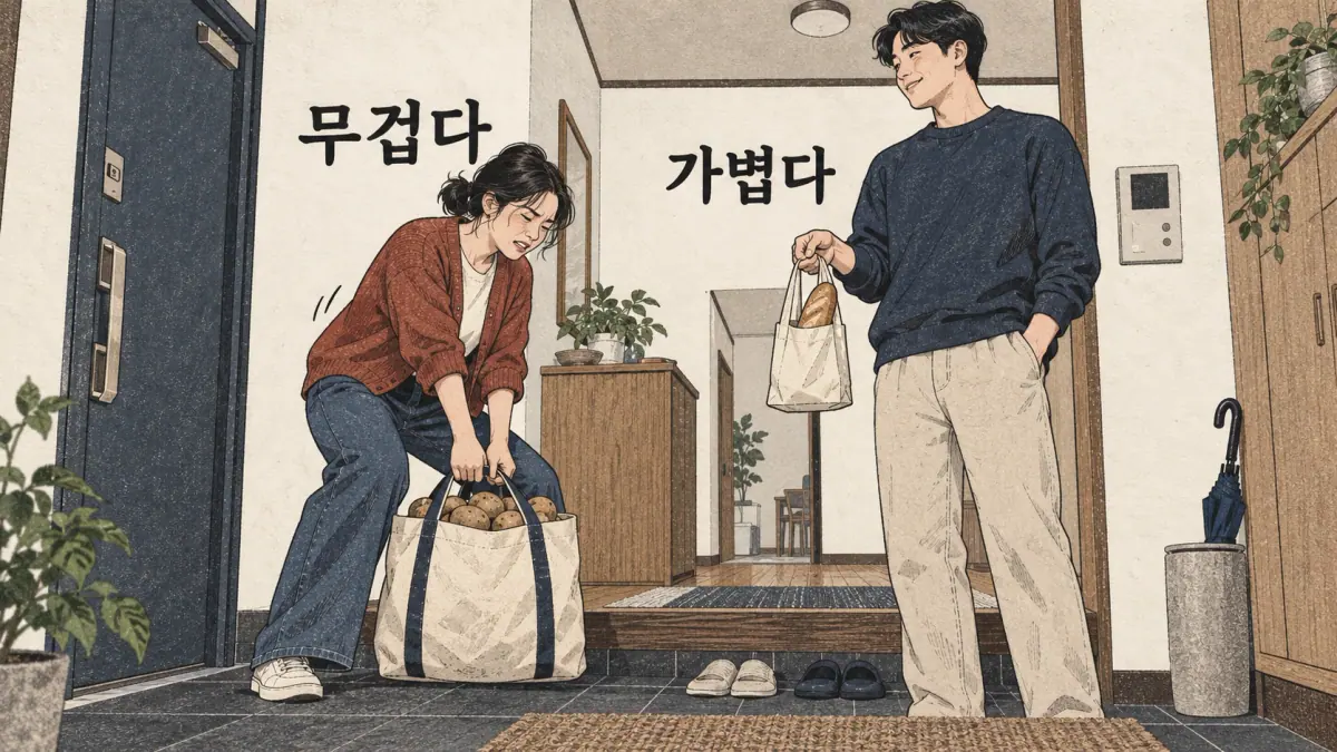 무겁다