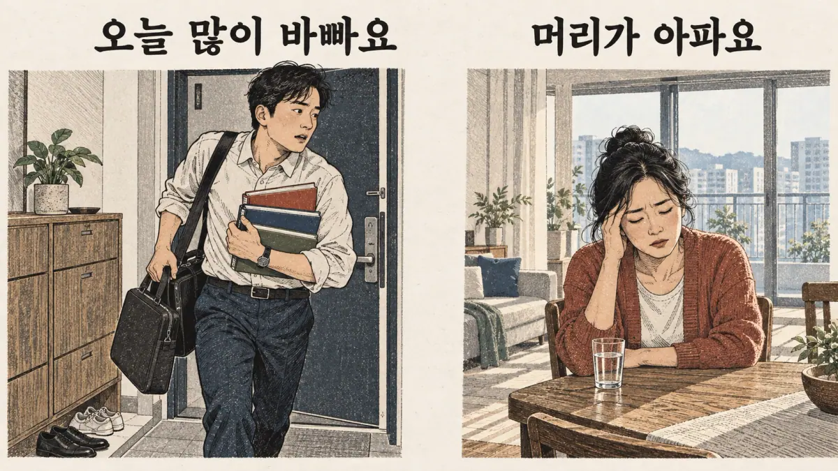 오늘 많이 바빠요