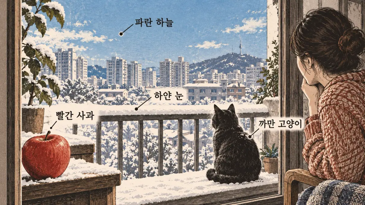 Illustration of colors for Korean ㅎ irregular adjectives.
