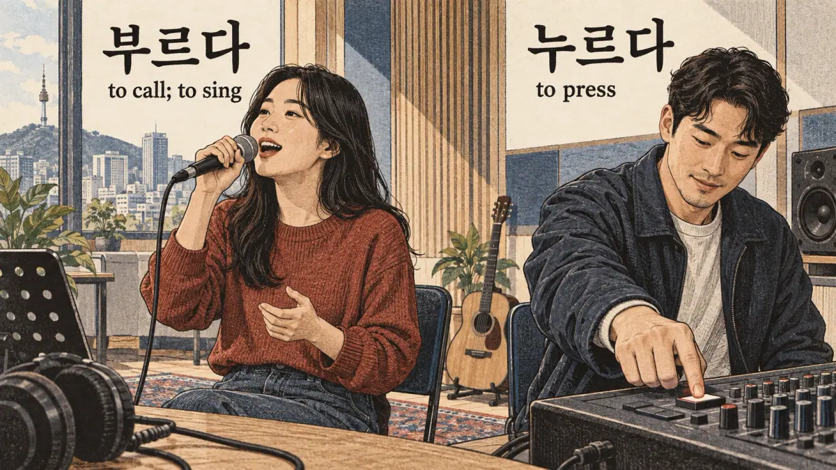 Everyday Korean 르 verbs: sing-press.