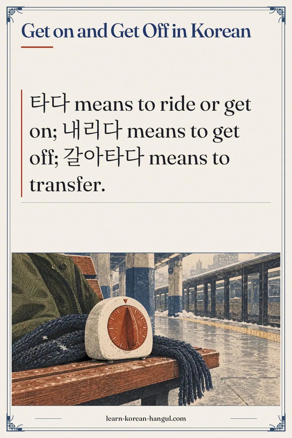 Get On and Get Off in Korean