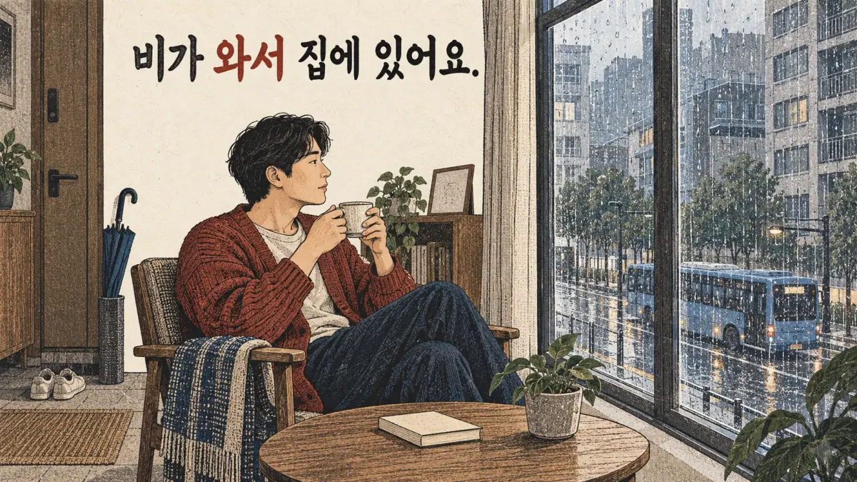 Korean vowel harmony teaching illustration: Vowel harmony in the past tense and other endings