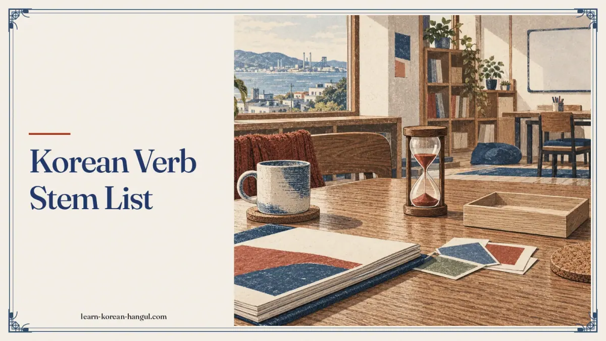 Korean Verb Stem List