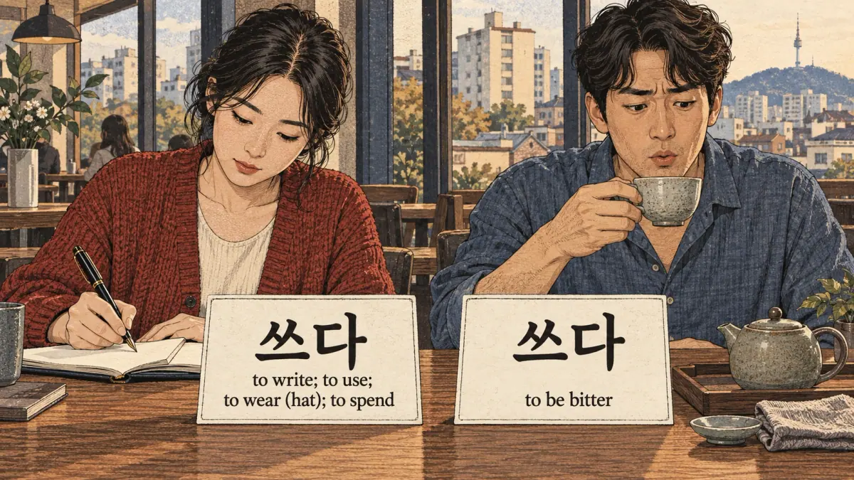 Illustrated Korean dictionary lesson: Why are some words listed twice?