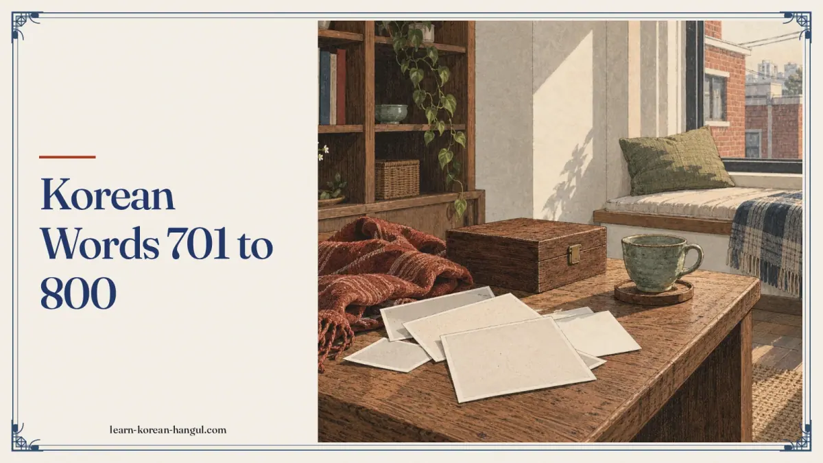 Korean Words 701 to 800