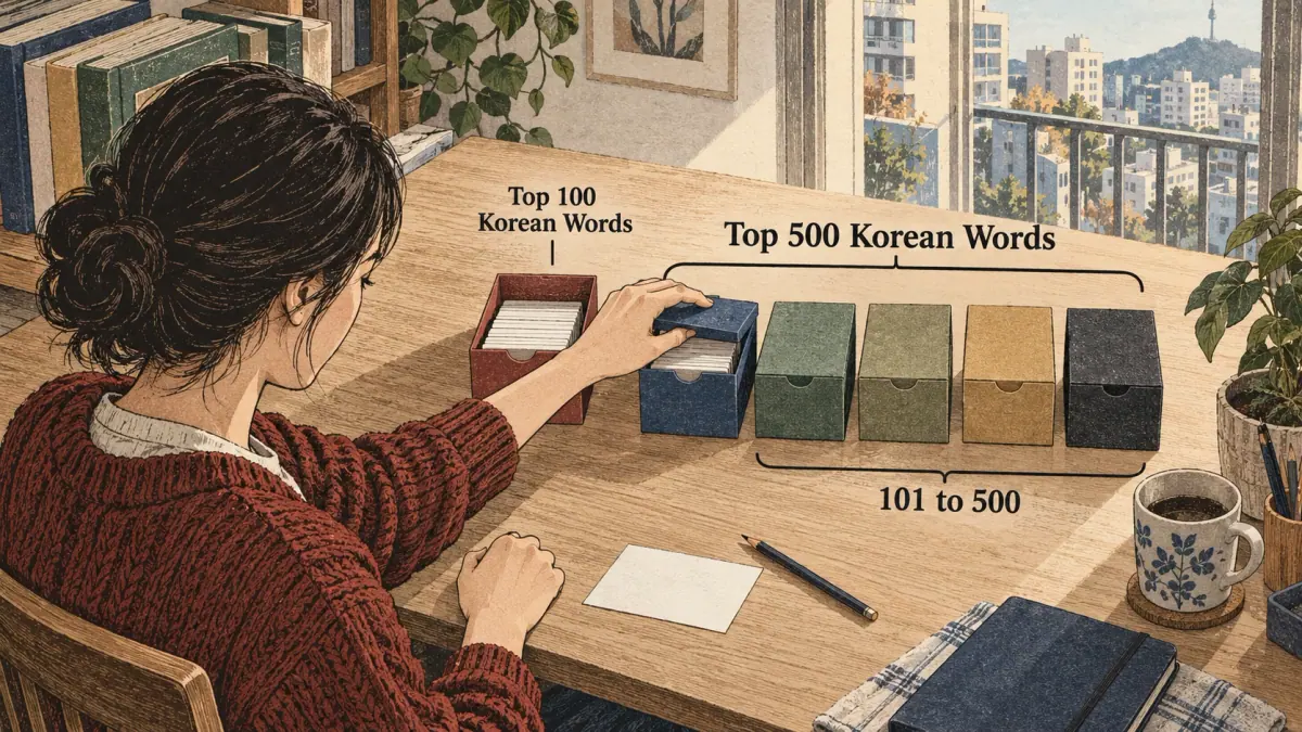 One initial group plus four manageable study units builds the Top 500 vocabulary.