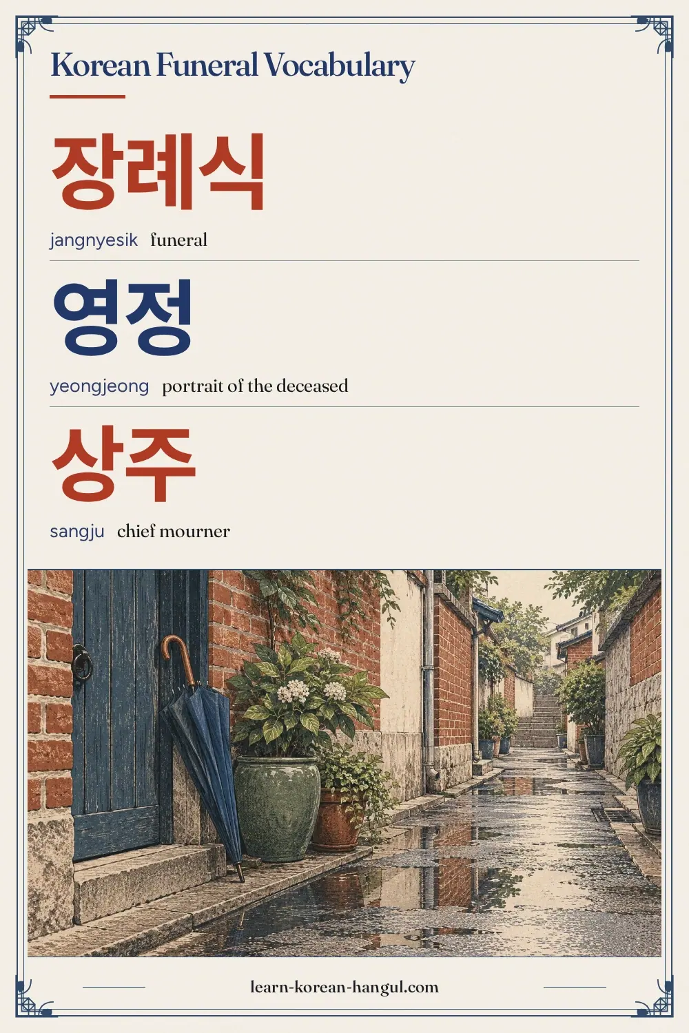 장례식 · jangnyesik · funeral · Korean Funeral Vocabulary