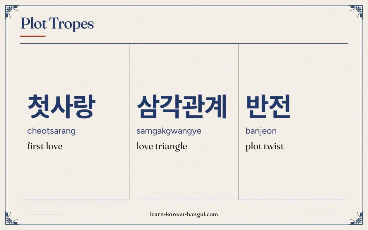 첫사랑 · cheotsarang · first love · Plot tropes