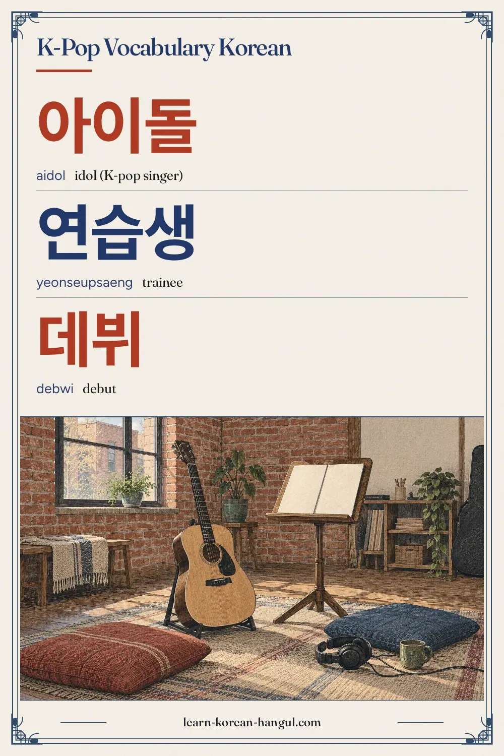 아이돌 · aidol · idol (K-pop singer) · K-Pop Vocabulary Korean