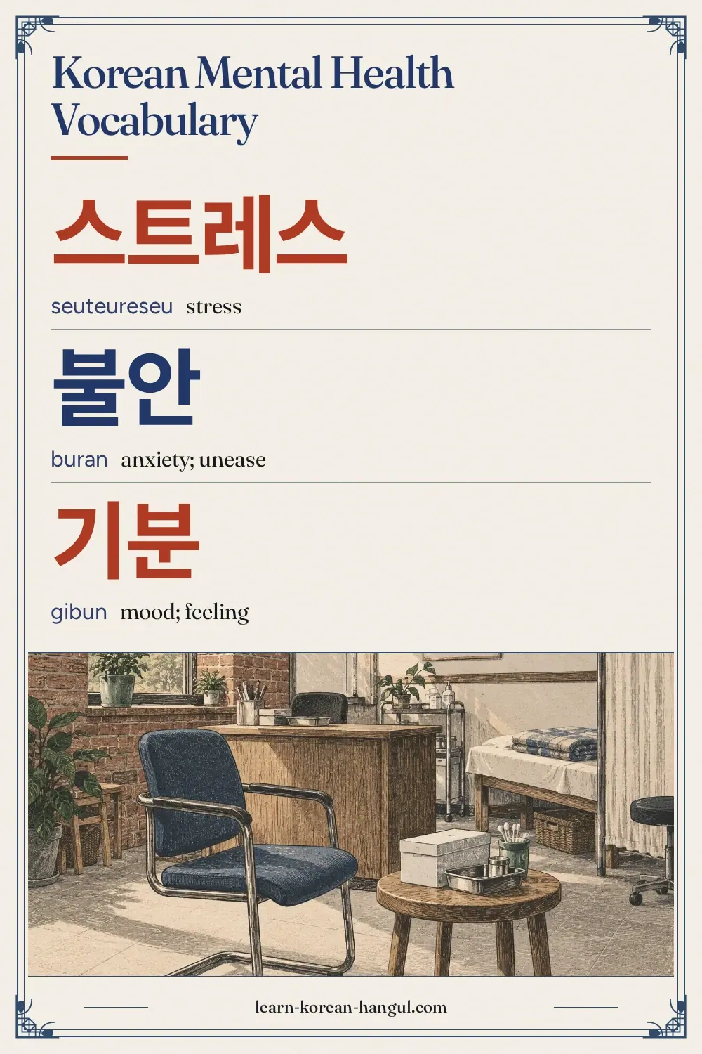 스트레스 · seuteureseu · stress · Korean Mental Health Vocabulary